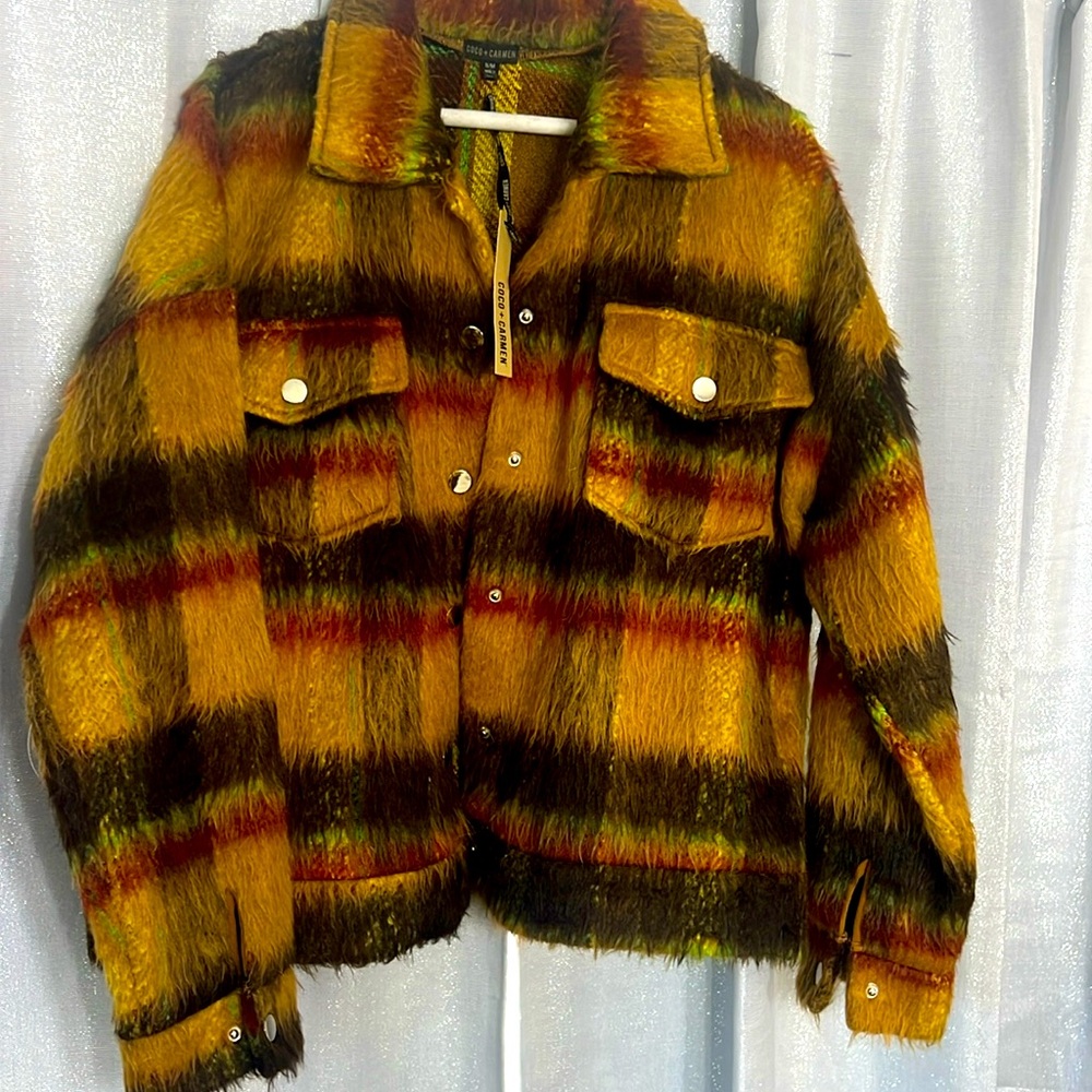 NWT Coco + Carmen Mohair Style Shacket Sz S/M